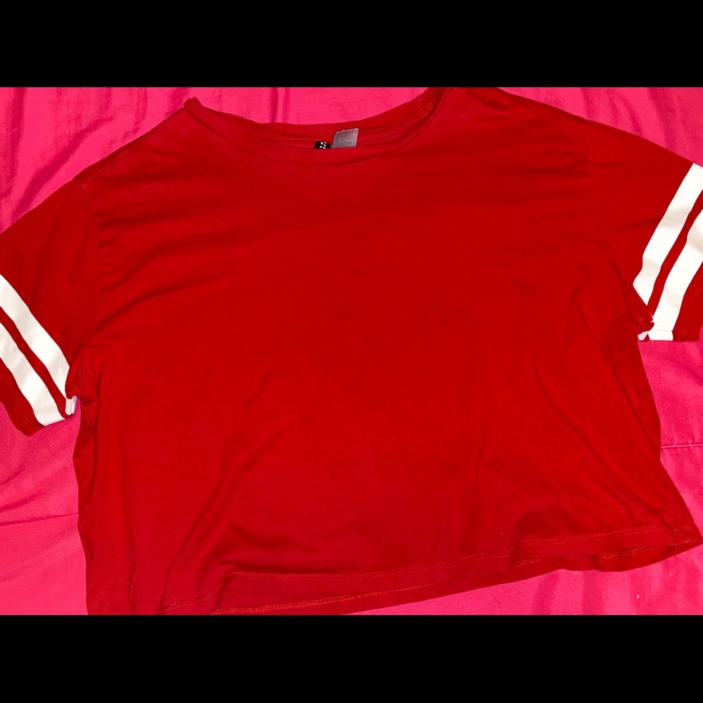 Divided red crop top